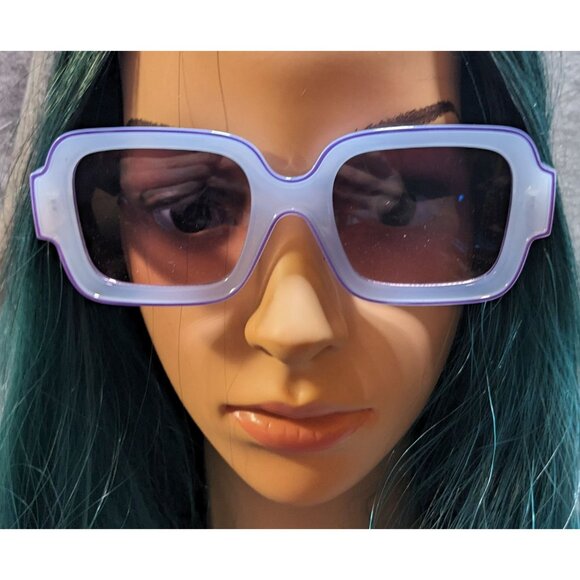 Free People Purple Shadow Side Square Sunglasses - Picture 5 of 8